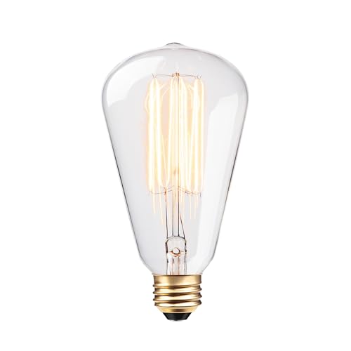 Globe Electric 83008 60W Vintage Edison S-Type Galeon Clear Glass Dimmable Incandescent Light Bulb, E26 Base, 220 Lumens by Globe Electric - Used condition - US$6.75
