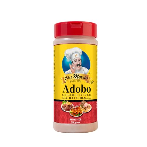Chef Merito Adobo Seasoning 14 oz | Classic All-Purpose Latin Blend | Great for Grilling, Roasting & Frying | Authentic Latin Flavor Since 1985