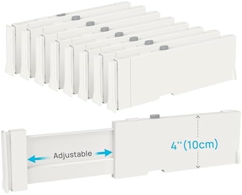 Vtopmart Drawer Dividers for Clothes 8 Pack, Adjustable 4" High E...