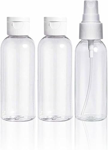 3 Pack Travel Bottles for Toiletries Travel Toiletry Bag Plastic Empty Perfume Liquids Leak Proof Clear Toiletries Containers Accessories Skincare Essentials Spray Bottles (1 Pack)