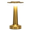 ZOOPEEN Gold Cordless Table Lamp with Touch Sensor,2800mAH Rechargeable Battery Operated Desk Lamp Up to 60 Hours Usage,3 Color Dimmable Small Portable Bedside Lamps,for Bedroom Nightstand Lamp