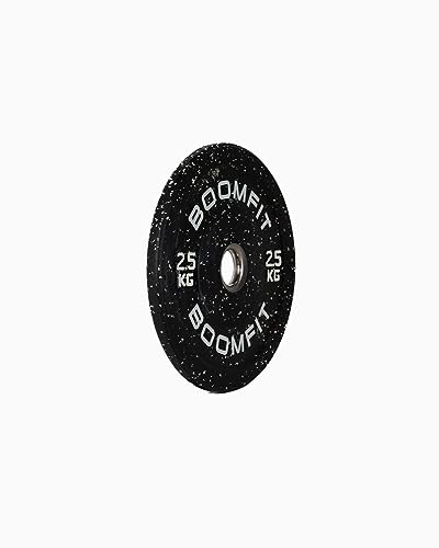 BOOMFIT - Discos Olímpicos 2,5 Kg Hi-Temp | Ajuste 50 mm para Barra Olímpica | Caucho reciclado vulcanizado | Inserto acero inoxidable | Absorción de impacto y ruido | 1 unidad