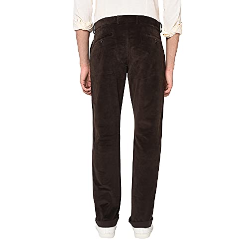 Image of Blackberrys Men's Cotton Blend Self-Design Slim Fit Casual Trousers