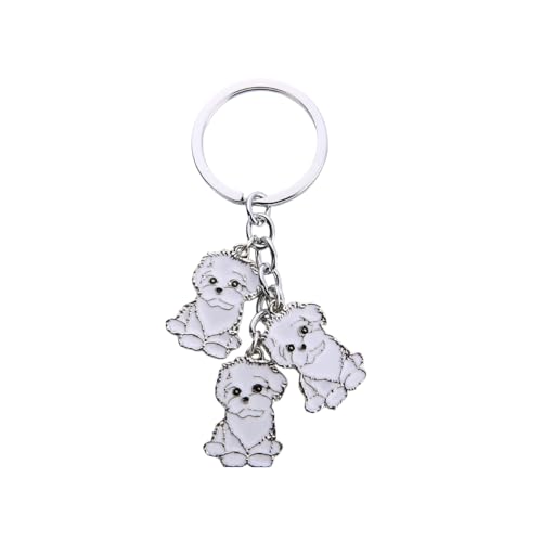 COLORFUL BLING Porte-clés en forme de chien mignon pour sac de voiture, cadeau pour femme, homme, garçon, fille, anniversaire, Noël, chiot, Porte-clés...