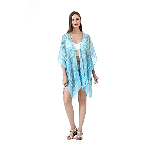 Women's Stylish Kimono Cardigan, Loose Sleeveless Beach Cover Up, Fashion Swimwear Cover for 2022 Spring Summer,For Beach Party Playing Gift for Women