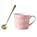 Produktbild Becher Kaffeetassen Tassen Thermosgefäße Nordic Dänemark Marmor Keramik Tasse Tasse Kaffeetasse Teetasse Milch Tasse Farbe Becher Paar, Marmorleiter (Titanpulver) Senden Sie Löffel + Geschenkbox