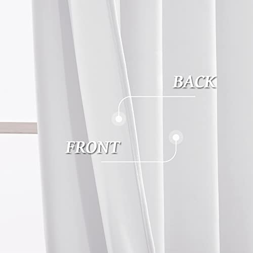 Image of RYB Home Pure White Velvet Curtains 120 inches - Super Soft Vertical Drapes Simple Home Decoration for Living Room Home Office Bedroom, W52 x L120, White, 2 Pieces