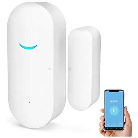Tuya WiFi Door and Window Sensors, Smart Alarm with Free Notification App Control, Home Security Alarm System, No Hub Required, Compatible with Alexa, Google Home (1 Pack) Cover
