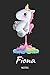 Fiona - Notes: Noms Personnalisé Carnet de notes / Journal pour les filles et les femmes. Kawaii Licorne pétant arc-en-ciel. Accessoires de licorne ... cadeau original anniversaire femme.