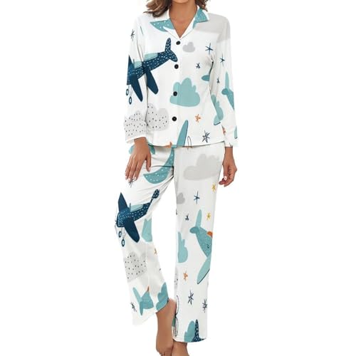 Pyjama femme grande taille ensemble de nuit de deux pièces avec pantalon