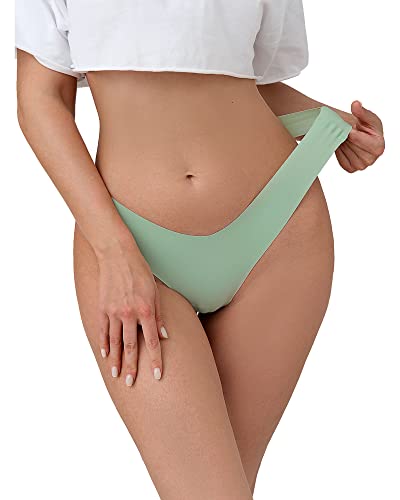 Image of DEANGELMON Seamless Thongs for Women No Show Thong Underwear Women Comfortable Multiple Pack