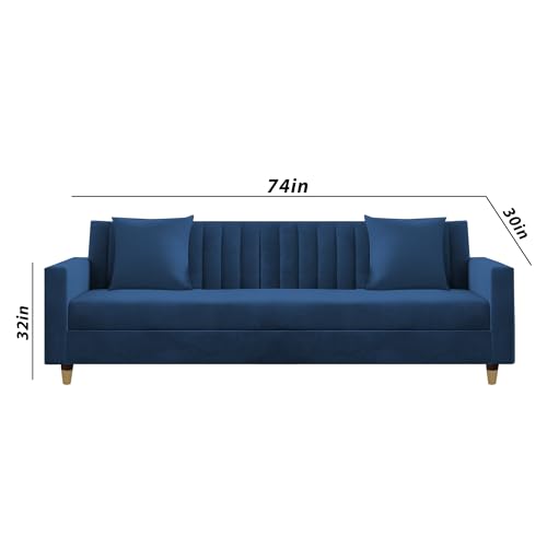 Image of Casaliving Garcia 3+2+1 Seater Sofa Set for Living Room (Blue Colour) Premium Fabric Sofa