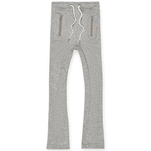 Boys Basic Flare Stacked Sweatpant French Terry Joggers(Heather Grey)