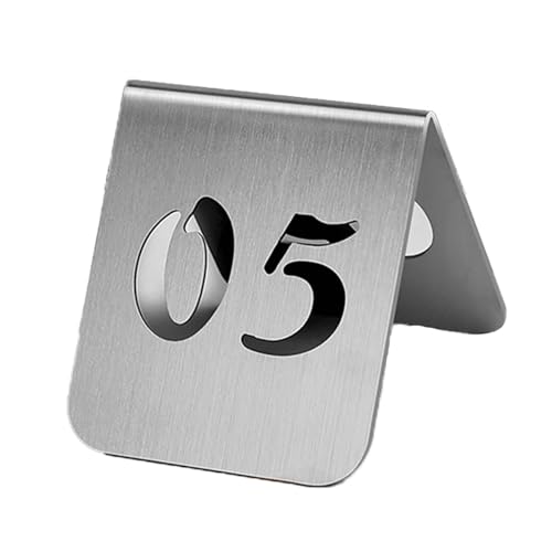 Letreros de números de mesa de acero inoxidable, placas de identificación, números, diseño en forma de tienda de campaña, visualización numérica de doble cara, adecuado para bodas, banquetes, eventos