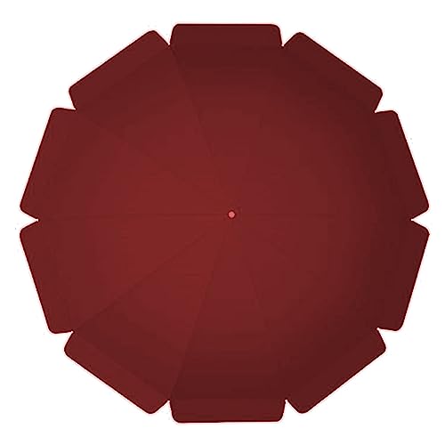 LTSRLL Replacement Parasol Cover 8/10 Ribs Round Waterproof Umbrella Replacement Top Shade Cover (Color : Wine red, Size : 2.6m)