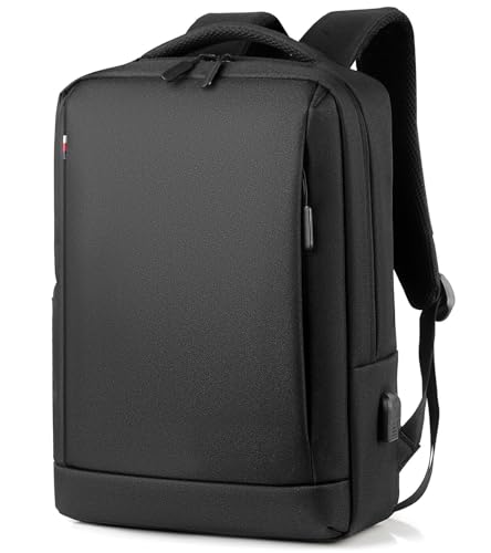 Mixroom - Zaino Porta PC Uomo Borsa per Computer Portatile Custodia Laptop Notebook 15.6' Con Attacco USB Casual Scuola Viaggio Z33 Nero