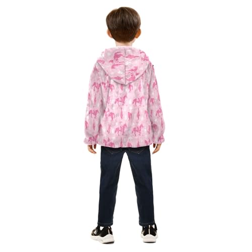Pink Cowgirl Western Cowboy Girls Fleece Jacket Girls Fall Jacket Girls Zip Up Hoodie Girls Sherpa Jacket 2-10T4