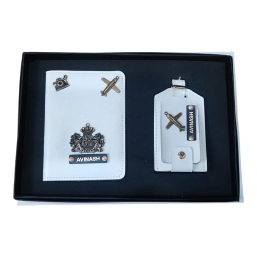 Image of Eco Leather Unisex Passport Cover and Luggage Tags (White)