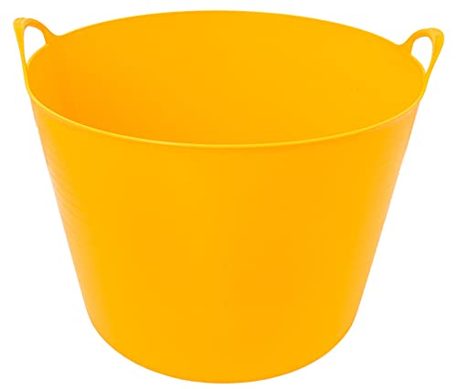 ADGO Elástico Contenedor Flexible para Casa, Jardín, Edificio, Resistente, Multiusos, Cesto para la Ropa Sucia, Cesta de Almacenamiento para Juguetes, Cubo de Almacenamiento (Amarillo, 55L)