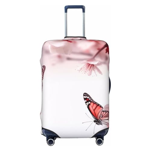 Flower Butterfly Print Luggage Suitcase Covers Elastic Washable Luggage Protector Luggage Covers For Suitcase