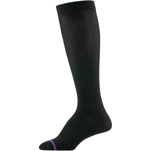 MediPeds womens Peds Diabetic Over the Calf With Compression Fit 2 Pairs dress socks, Black, W 6-10 M 6-9 US3