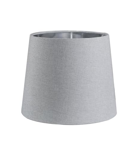 Sinta 7' E27/E14/ Moderno Cónico Pantalla de Lámpara Reemplazo de Tela Tombra de Luz de Estilo Simple Para la Lámpara de Mesa,Gris con Forro Plata Lámpara de pared