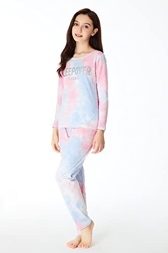 Beezizac Pajamas for Girls 100% Cotton Tie dye Unicorn Mermaid Sleepover PJ Set Size 4T-183