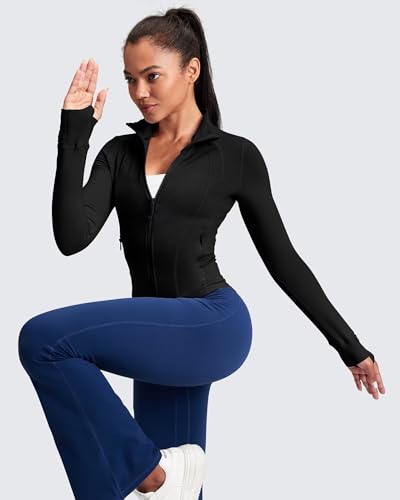 QUEENIEKE ButterNatural Running Jackets for Women - Zip Up Athletic Workout Jackets Slim Fit Track Jacket with Mesh Panel