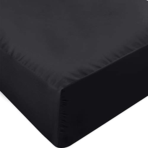Utopia Bedding Queen Fitted Sheet - Bottom Sheet - Deep Pocket - Soft Microfiber - Shrinkage and Fade Resistant - Easy Care -1 Fitted Sheet Only (Black)