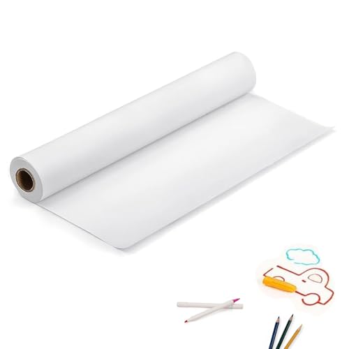 White Drawing Paper Roll 44CM X 15M Arts Craft Paper Roll for Painting Sketching Wrapping Paper for Gifts Easel Bulletin Board Paper and Wall Art