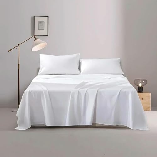 Drap plat uni en coton confortable idéal pour lit King de maison - 3