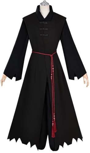 Mens Singers Cosplay Costume Dark Hanfu Coat Tunic Robe Hat Uniform Suit Anime Singing Halloween Outfit2