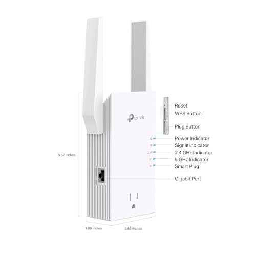 image for TP-Link RE765X AX3000 WiFi 6 Range Extender w/Smart Plug Integrated Pa