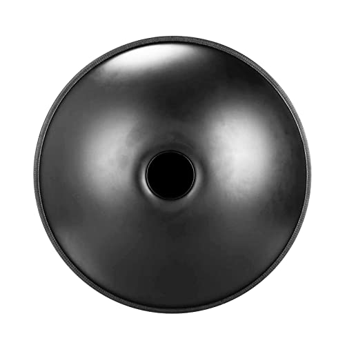 Handpan Drums Sets D Minor 18 inches Steel Hand Drum with Soft Hand Pan Bag, 2 handpan mallet,Handpan Stand (9 Notes, Black)