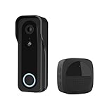 Trust Video Doorbell Camera with Chime, Wireless or Wired Use, Wi-Fi 2.4GHz, Video 2k HD 3MP, Motion Detection, 2-Way Audio, 30 Ringtones, Night Vision, WiFi Ring Door Bells with Camera, Black