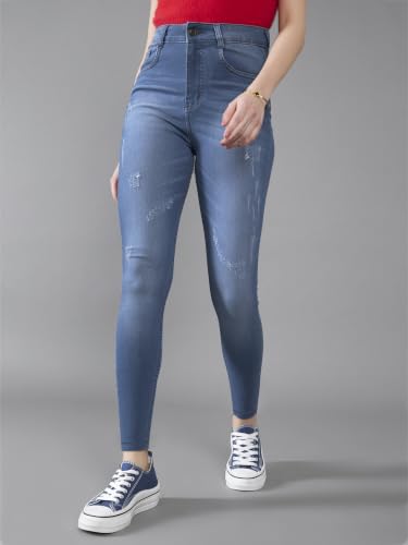 Image of Dolce Crudo Distressed High Rise Skinny Jeans for Women