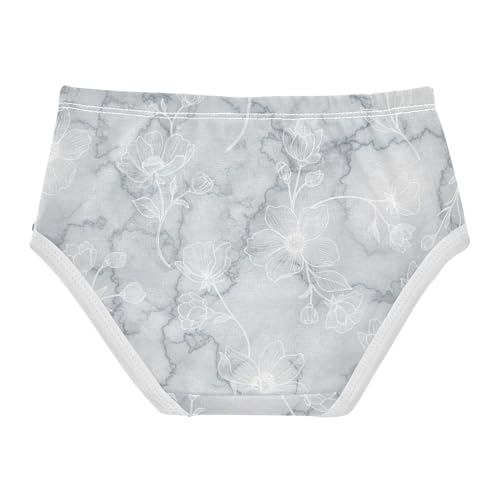 Gray White Marble Texture Floral Girls Underwear Toddlers 2t Cotton Little Girl Panties Colorful Kids Undies Briefs2