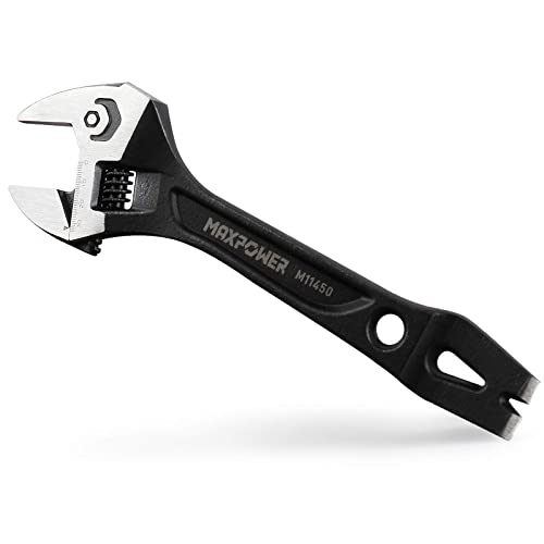 MaxPower Chiave Regolabile da 300 mm, Chiave Rullino 3 in 1 Cr-V con Testa a Martello e Leva con Funzione di Estrazione dei Chiodi