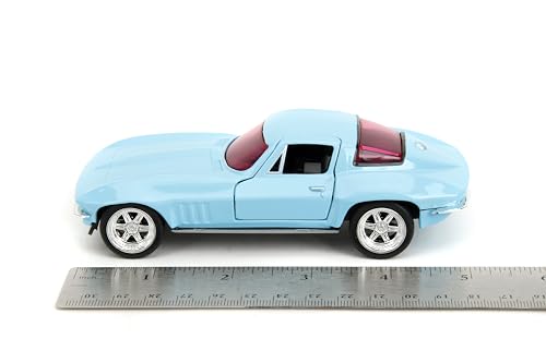 Jada Pink Slips 1:32 Chevy Corvette 1966 Azul Die-Cast miniatura 6