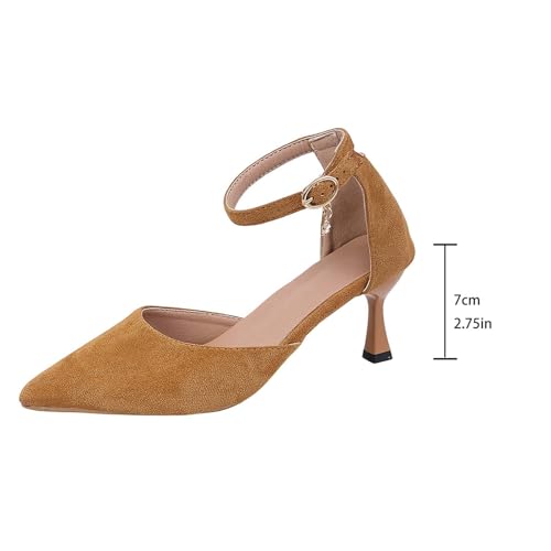 Chaussures stiletto élégantes à bout pointu avec semelle légère et sangle ajustable en velours - 7