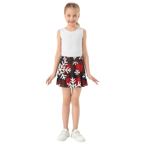 White Snowflakes Red Black Plaid Athletic Shorts for Girls Skorts Tennis Skirts for Kids Purple Butterfly Skirt 3t3