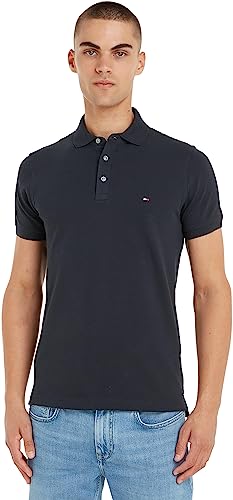Tommy Hilfiger Polo Manches Courtes Homme 1985 Slim Slim Fit, Bleu (Desert Sky), L