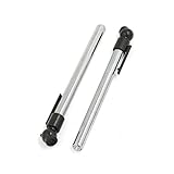 Ruilogod 2Pcs Silver Tone Black Car Tire Pencil Air Pressure Gauge Pen 5-50 PSI