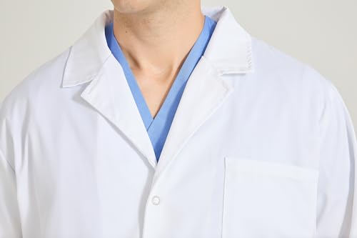 Misemiya - Blouse Blanche Chimie Unisexe - Blouse medicale Homme - Blouse Laboratoire Homme - Blouse de Travail Femme Q816 - Medium, Blanc – vue 7