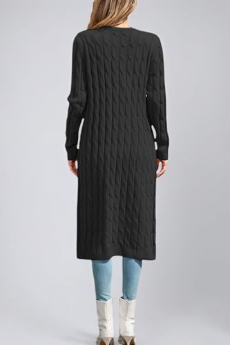Image of Cakulo Womens Long Cardigans Cable Knit Chunky Cardigan Sweaters Open Front Fall Winter Fashion Outfits Coats 2025