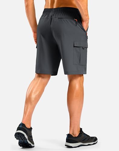 Image of Pudolla Men's Hiking Cargo Shorts with 5 Pockets Lightweight Casual Shorts