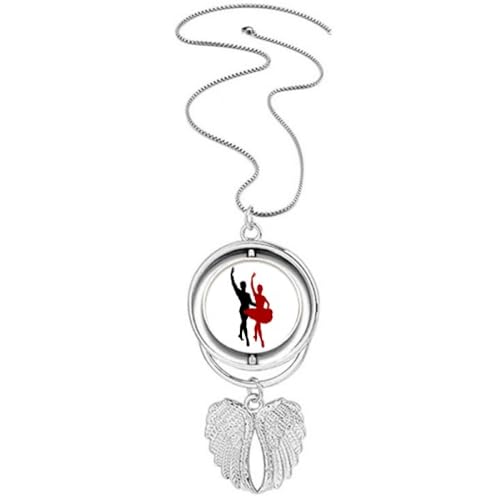 Collier pendentif rotatif ailes d'ange, le cadeau idéal pour la danse sociale