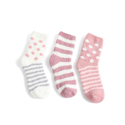 Image of Nollia 3 Pack Fuzzy and Cozy Socks for Women - Warm Fluffy & Soft Winter Christmas Socks - Various Styles