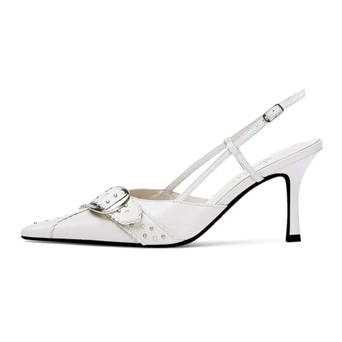 Image of MAVMAX Slingback Heels for Women Kitten Heels with Bow Pointed Close Toe Pumps Dress Party Heeled Sexy Wedding Shoes