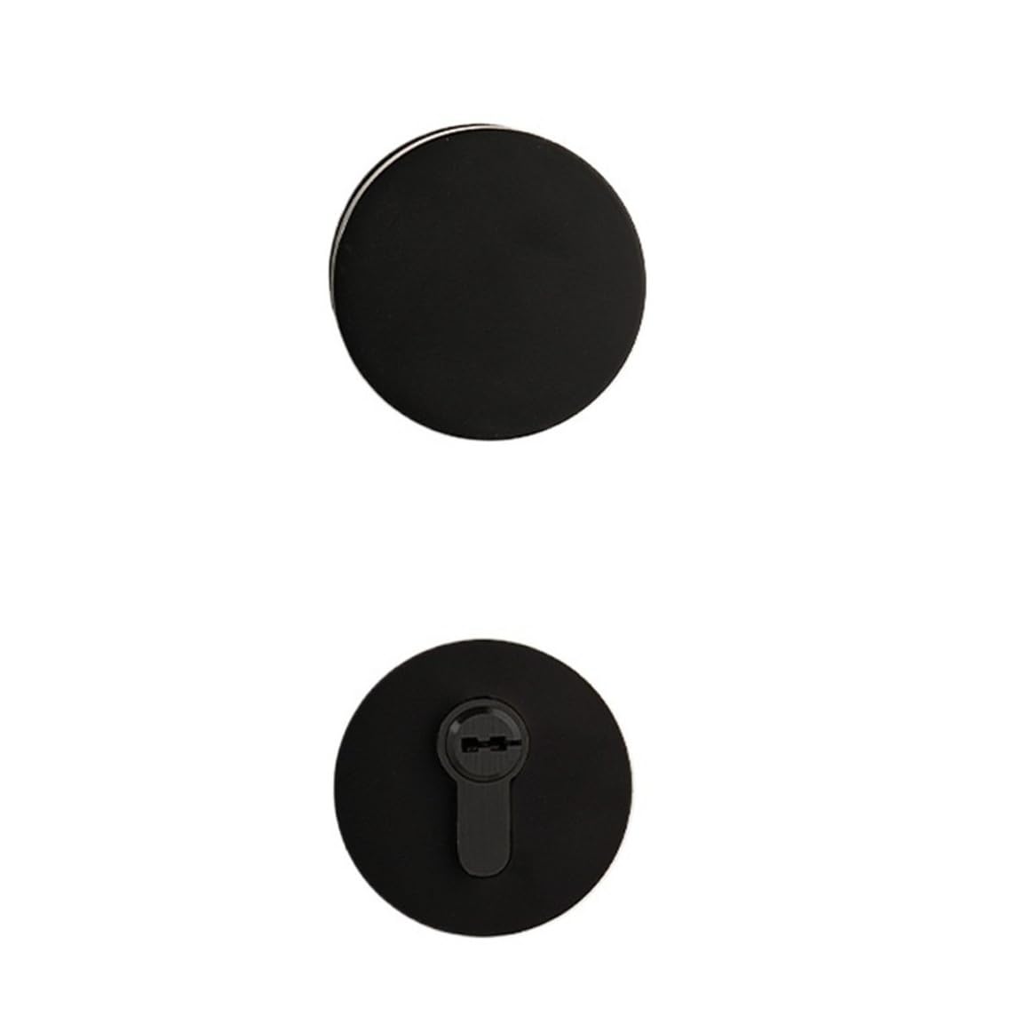 Silent door lock handle solid brass round hardware(8550BK FlatHead Lock)
